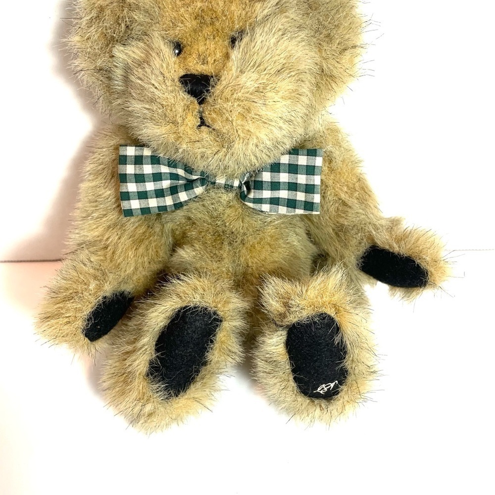 Ganz Cottage Collectibles “Dennis” Brown Teddy Bear w/ Bow Plush Vintage Style - Picture 4 of 11